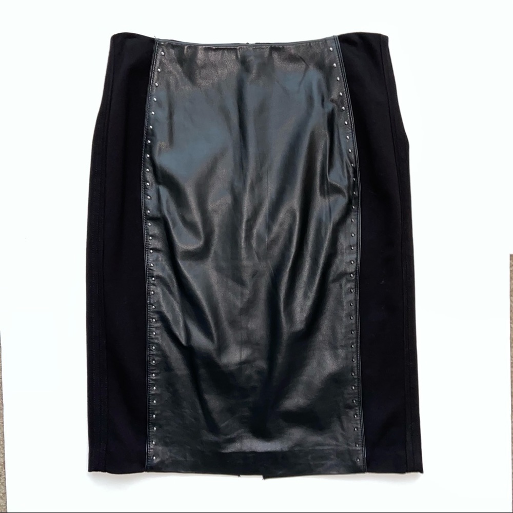 White House Black Market Leather Stud Pencil Skirt